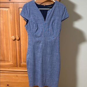Banana Republic Elegant Blue Cap Sleeve Dress